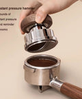 Big Time 58mm Espresso Accessories Kit Featuring Slick Stirrer Distribution Tool And Spring Loaded Distributor Leveler With Magnetic Fixation For Barista Grinds That Turn Out Straight Up Legit, ergonomic constant pressure hammer over portafilter.