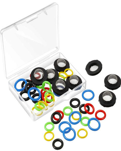 24 Pack O Ring Replacement Kit For Pressure Washers With Six Sizes For Pumps Hoses Guns Wands And Lances Includes Filters