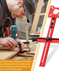 Heavy Duty Aluminum 4 In 1 Router Milling Jig For Zero Hassle Grooves And Flawless Circle Cuts in use for precise routing on wood.