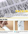 Zinc Plated Steel Cotter Pin Hair Pin R Clip Fastener Assortment Kit With Multiple Sizes For Hitch Pin Lock System in clear storage box