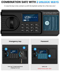 5.2 Cu Ft Large Fireproof And Waterproof Safe With LCD Keypad Anti Theft Alerts Hidden Code Mode Personal Combination Safe for Secure Unlocking Options