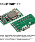 20 Pack DC Buck Regulator Modules Input 4.5 to 24V Fixed 5V or Adjustable 0.8 to 17V Up to 3A Mini Voltage Reducer front and back view