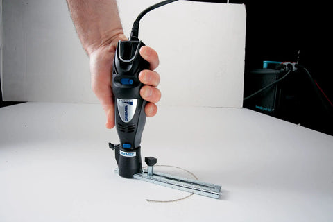 Circle Cutter And Straight Edge Guide For Rotary Tools Pro Grade Circle Cutting From 3/4 Inch To 12 Inches Quick Attach demonstration.
