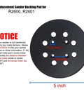 5 Inch 8 Hole Hook And Loop Sanding Pad Replacement For R2600 And R2601 Random Orbit Sander And Polisher Beefy Thick Backing