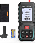 G2 Laser Measuring Tool With Angle Sensor, 330 Ft Range, Pythagoras, Distance Area Volume, Pocket Clip visible with batteries and case