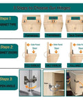 Image showing 3 steps to choose hinges: cabinet type, door overlays, and open angle for Two Pack 165 Degree Soft Hydraulic Cabinet Door Hinge Dampers.