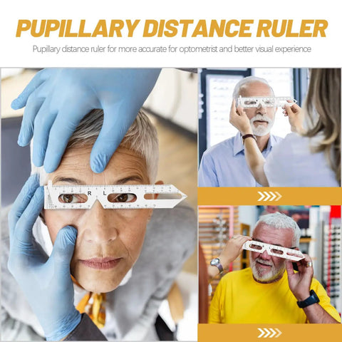 Two Pack PD Measurement Tool For Eyes, Lightweight Pupillary Distance Meter, Portable Pupillometer Ruler For Eyeglasses, Accurate Pupillary Distance Reading In 6.88 By 1.37 Inches, clear plastic