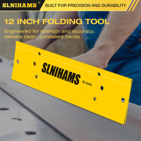 Heavy Duty 12 Inch Sheet Metal Bender For HVAC Ductwork With Dual Three Eighths Inch And 1 Inch Folding Depths Precision Folding Tool