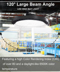 200W High Bay LED Light 22000LM 6500K Daylight Plug In High Bay Shop Lighting for garage with large beam angle in warehouse