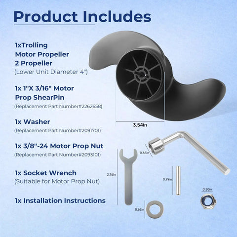 Beefed Up Weedless Wedge 2 Propeller Blade For Trolling Motors Compatible With Minn Kota MKP 33 Ulterra Terrova 80Lb 101Lb Thrust Replaces 1865018 Heavy Duty Durable Alloy Smooth Cut Easy Install Pro Grade Performance For Faster Runs