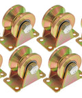 8 Pack V Groove Gate Caster Wheels 2 Inch Sliding Gate Wheel Beefy Built For Rolling Gates And Sawmills 5000 Lb Total Load Capacity Zinc Galvanized 45 Steel Bracket Smooth Rolling