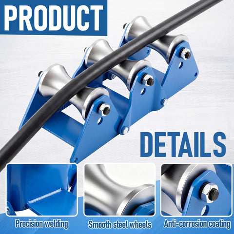 Boss Level Heavy Duty Cable Pulling Sheave With Multi Size Grip Pulley Ensures Smooth Wire Feeding Every Time For Confined Trenches And High Voltage Tunnel Routing Tasks On Site with blue steel frame and smooth wheels.