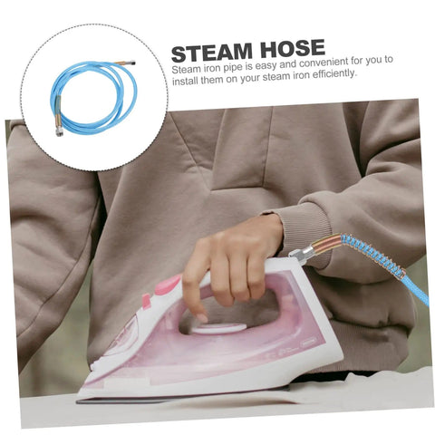 Person ironing with Pro Grade Heavy Duty High Temperature Steam Iron Replacement Hose And Tube Durable High Pressure Steam Line