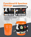Bucket Tool Organizer For 3.5 To 5 Gallon Buckets, Waterproof Exterior Caddy With Mesh Pocket for storing tools and supplies