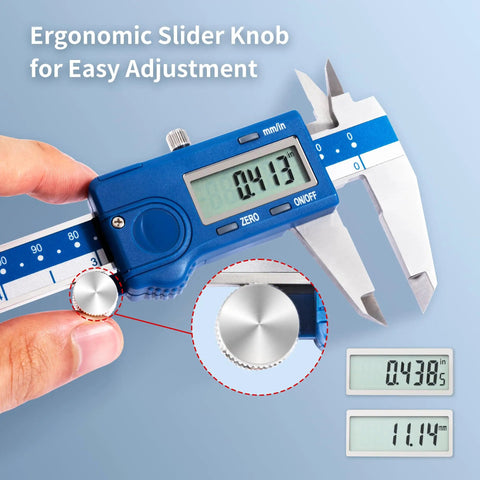 Left Handed Digital Caliper 0-6 Inch 0-150 mm Stainless Steel With Large LCD Screen Dual Units Inch And mm for measurements