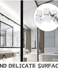 Built Like A Tank Zinc Alloy Glass Shelf Clamps For Bathroom Shower Panels Six Piece Set Anti Scratch Heavy Duty Wall Mount Support Fits 10 To 12 Millimeter Glass Straight Up Tight Fit in a modern bathroom setting.