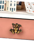 Frog Shape Pull Handles 2 Pack Vintage Style Metal Cabinet Drawer Pulls For Wardrobe Dresser And Kids Room Hardware on pink drawer