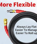 Pressure Washer Hose 200 Ft Three Eighths Inch Steel Wire Braided With Swivel Quick Connect 4800 Psi Durable Leak Proof Industrial Pro Grade
