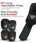 41 Inch Elbow Wraps For Weightlifting For Lifters Pair With Stretchable Breathable Compression Strap For Bench Press And Powerlifting Supports Elbow Joint Stability During Presses For Men Black.
