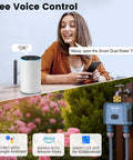 Smart WiFi Garden Hose Timer with Hub and App Control for Yard and Lawn Watering, Voice Control, Two Zone Sprinkler visible