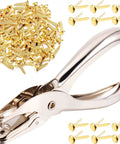 300 Pieces Three Quarters Inch Paper Fasteners Small Round Metal Brads With Hole Punch Included For Scrapbooking Crafts And DIY.
