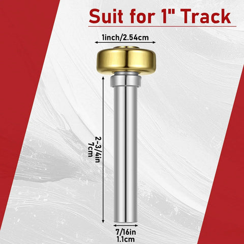 12 Pack Heavy Duty Garage Door Rollers Wheels For One Inch Truck And Trailer Doors Track Replacement Set Seven Sixteenth Inch Diameter Two And Three Quarter Inch Long Rod Steel Roller Wheels Built To Withstand High Impact And Corrosion close-up view
