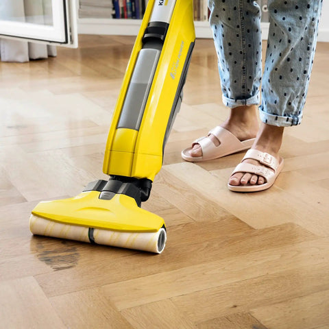 Electric Mop And Floor Cleaner For All Hard Floors Cordless With 500 RPM Front Rotating Rollers cleaning wood floor