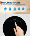 Touch buttons on Plug And Play Portable Countertop Dishwasher With Zero Plumbing, features display and controls.