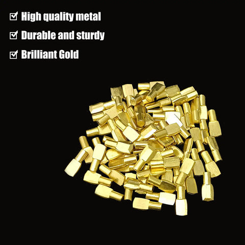 Rock Solid 5Mm Shelf Pins And Cabinet Brackets, 80 Pack Zinc Alloy Rack Supports With Sleek Nickel Finish, Brilliant Gold shelf pins