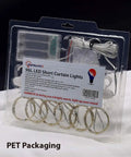 Packaged White Short Curtain Lights For Small Window 3.3x5Ft Fairy Lights With Timer And 8 Clips Battery Powered 96 LED String