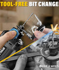 Cordless Drywall Cut Out Tool For 20V Batteries tool-free bit change vs wrench use