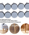 PTFE Furniture Leveler Feet 20Pcs M6 Thread Antislip Glides for tables, chairs, cabinets, stools with smooth glide on floor surfaces