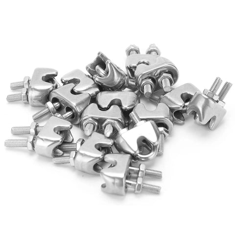 Heavy Duty 15 Pack 304 Stainless Steel Wire Rope Clips 1 Sixteenth Inch U Bolt Cable Clamp Fasteners For Outdoor Furniture And Gym Equipment That Grips Like A Boss And Never Slip scattered view