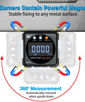 Digital Angle Finder With Laser And Magnetic Cube Protractor For Woodworking displaying 360-degree measurement feature.