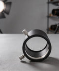 2 Inch Telescope Adapter For C Series And 8SE, Aluminum Alloy Build For C5 C6 C8 C9.25 C11 C14 With 2 Inch Diagonal Mirror And Eyepiece Compatibility, Black on table.