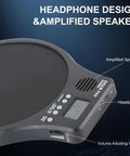 3 In 1 Portable Digital Drum Pad With Metronome Speed Detection And Tap Counter 10 Inch TPR Practice Pad showing control panel features