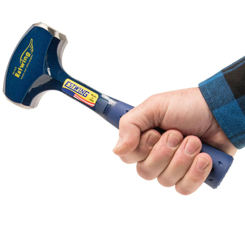3 Pound Drilling And Crack Sledge Hammer Heavy Duty Workhorse With Forged Steel One Piece Construction And Shock Reduction Grip USA Made