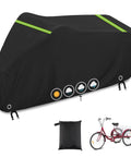 All-Weather 3 Wheel Trike Cover For Electric Bikes, Beefy Built-To-Last 600D Oxford Fabric With Reflective Strip, Tough All-Season Protection For Roadtrike And Similar E-Trikes, Windproof And Tear-Resistant Black cover with carry bag