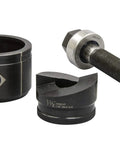 K2BB 1-1/2 Inch Slug-Buster Manual Knockout Set with knurled punch for conduit openings, includes alignment guides, bolt, and cup.