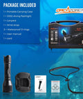 Dive Light 1000 Lumens For Scuba Night Dives IP68 Waterproof Underwater Torch with accessories including case, batteries, strap