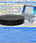 Large Programmable Electric Rotating Platform For Pro Photography And 3D Scanning With Bluetooth And Usb Control Api Ready Custom Workflow Built Different Studio Setup Lazy Susan Display Stand connected to a laptop for setup instructions.