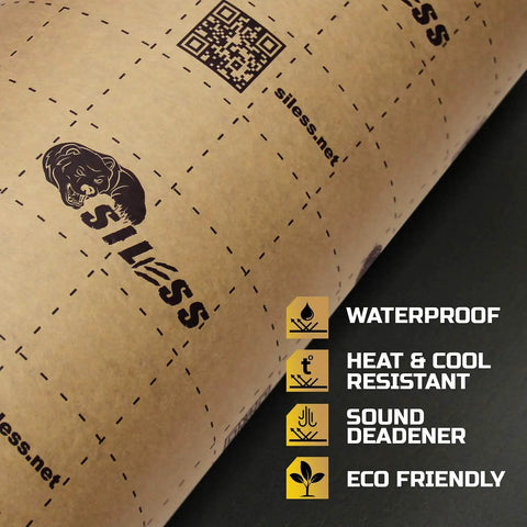 Badass 4mm Car Sound Deadening Heat Insulation Mat 36 Square Feet Closed Cell Polyethylene Foam PE Waterproof Adhesive Panel with logo.