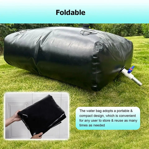 Large Capacity Foldable Water Storage Bladder For Garden And Emergency Use Heavy Duty PVC Tank With Spigots On Grass