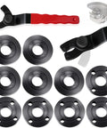 All-In-One 12-Piece Grinder Nut And Wrench Set For 4.5 To 7 Inch Grinders, Includes Lock Nut Wrenches, Inner And Outer Corner Nuts