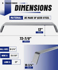 Tandem Axle Trailer Fenders 72 7/8 by 10 1/4 by 13 Inches Fits 13 to 15 Inch Tires Built Tough Heavy Duty Steel Welded Frame