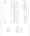 Technical drawing of 1U Horizontal Rack Mount Cable Management Unit with Panel, Plastic Construction, includes mounting screws.