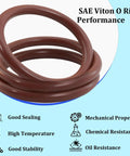 Viton O Ring Assortment Kit With 30 Sizes SAE FKM Seals, Shore 75A Durometer, highlighting sealing and oil resistance properties