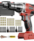 Cordless Rivet Nut Gun for Milwaukee 18V Battery with accessories, Electric Rivet Nut Tool With One Quarter Inch, Five Sixteenths Inch, And Three Eighths Inch Nut Heads, Tool Only