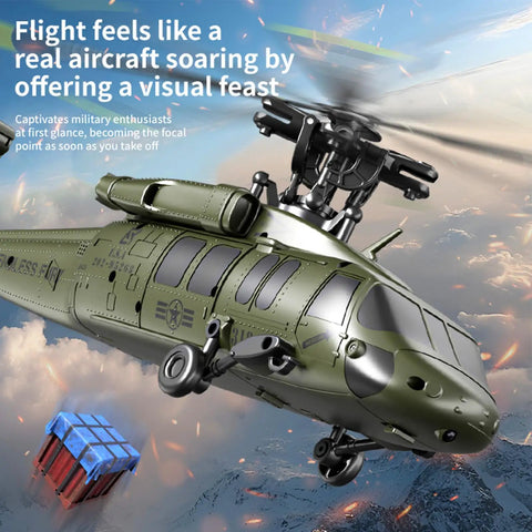 D21 Brushless RC Helicopter for Teens 6 Channel Stunt Copter With One Click Inverted Flight Pressure Hold Altitude Green