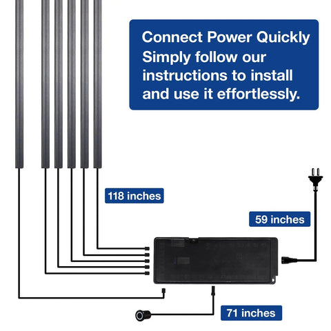 Wiring diagram for Six Pcs Wood Slat LED Recessed Lighting Kit with installation instructions